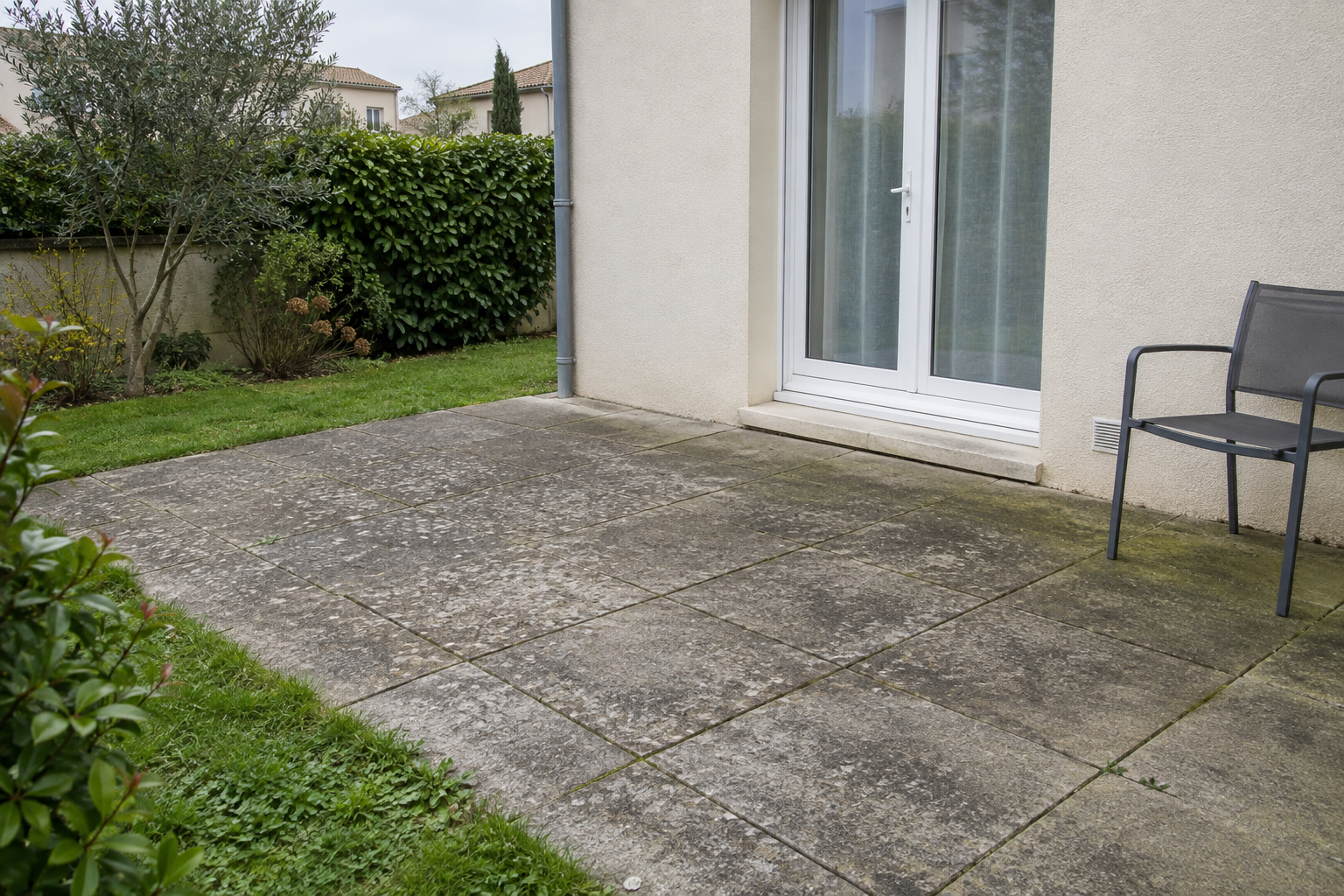 Terrasse avant nettoyage