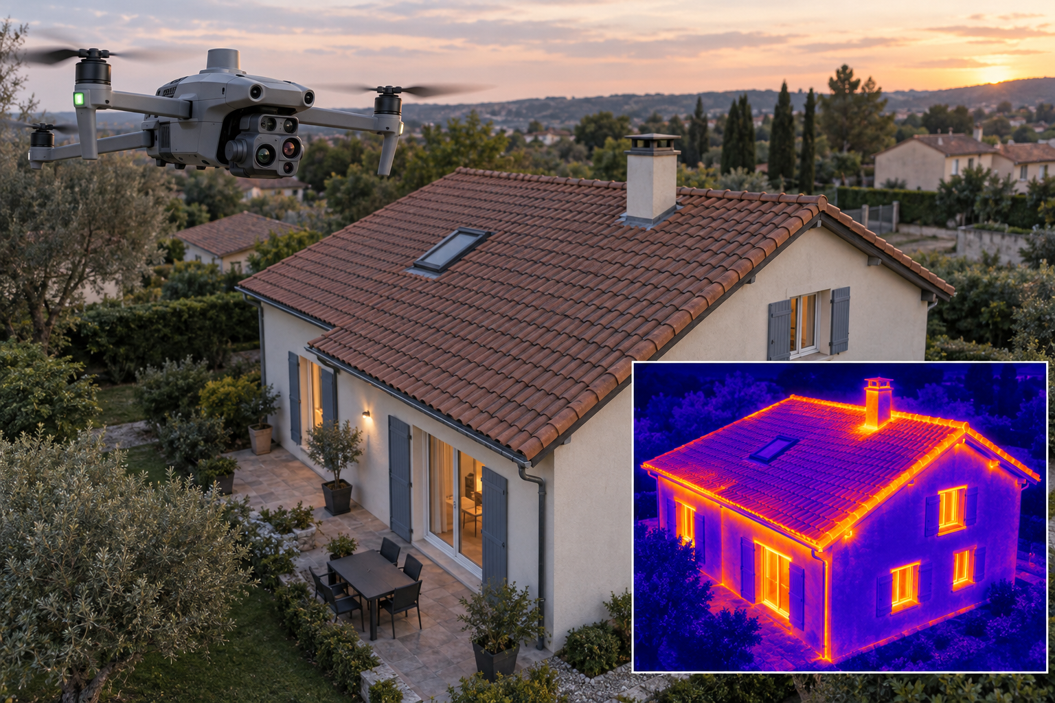 Inspection thermique de maison par drone